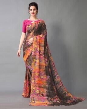 women floral print saree