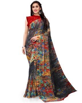 women floral print saree