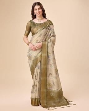 women floral print saree