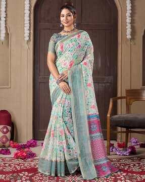 women floral print saree