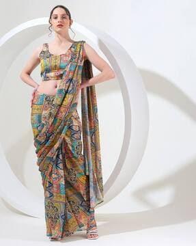 women floral print saree