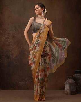 women floral print saree