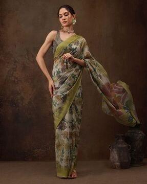 women floral print saree