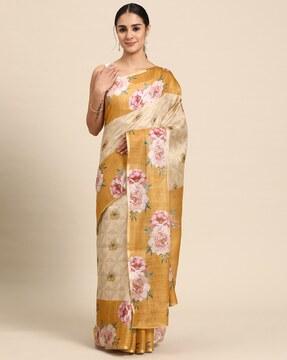 women floral print saree