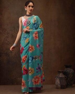 women floral print saree