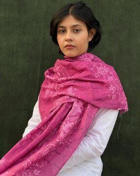 women floral print scarf with contras border