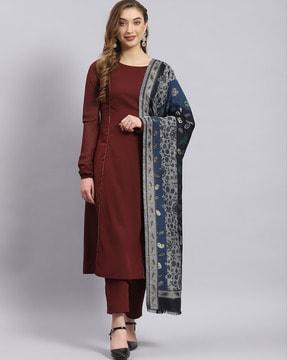 women floral print shawl with fringed hem