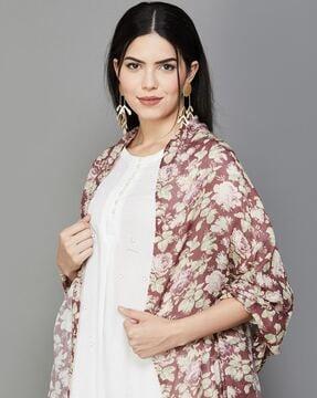 women floral print shawl