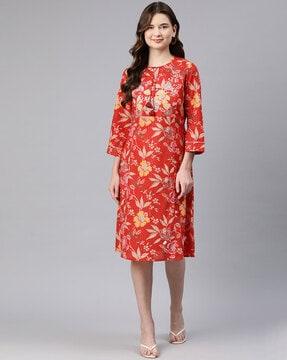 women floral print sheath dress