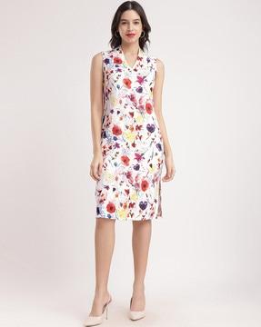 women floral print sheath dress