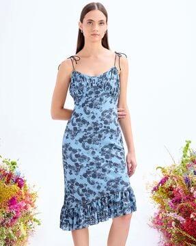 women floral print sheath dress