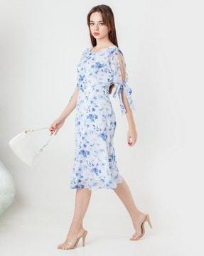 women floral print sheath dress