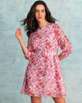 women floral print shift dress