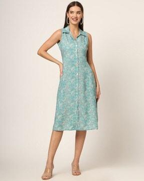 women floral print shirt dress with insert pocket