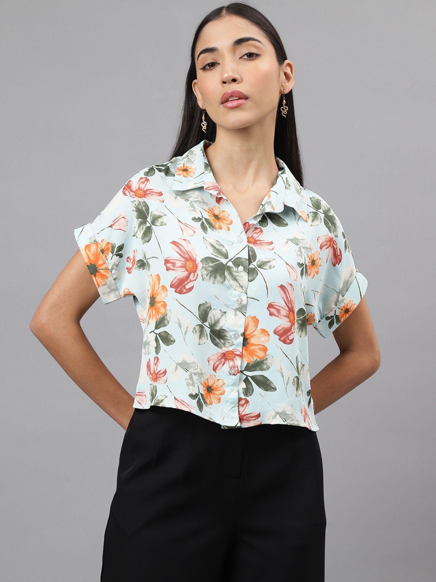 women floral print shirt