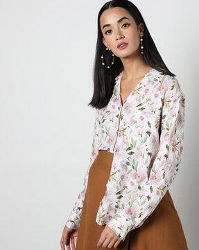 women floral print shirt