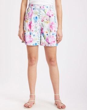 women floral print shorts