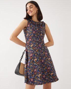 women floral print skater dress