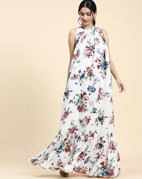 women floral print sleeveless dress