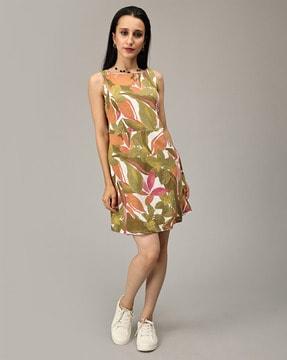 women floral print sleeveless dress