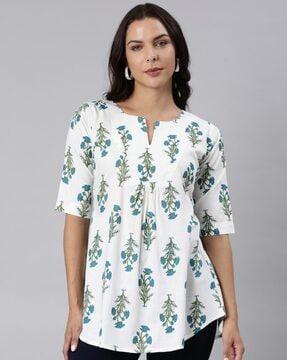 women floral print slim fit top