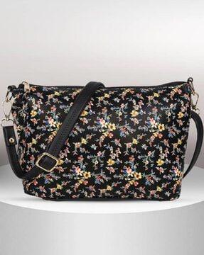 women floral print sling bag with detachable strap