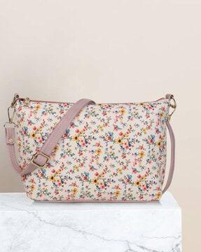women floral print sling bag with detachable strap