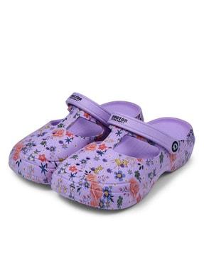 women floral print slingback clogs