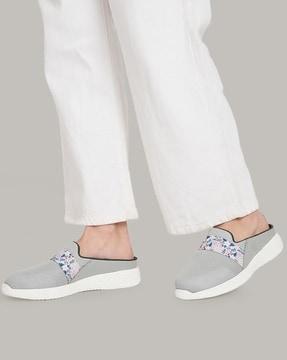 women floral print slip-on mules