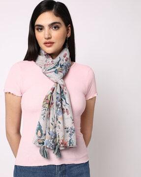 women floral print stole