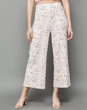 women floral print straight fit pants