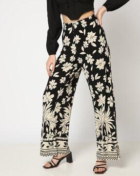 women floral print straight fit pants