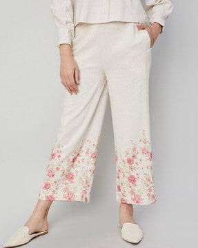 women floral print straight fit pants