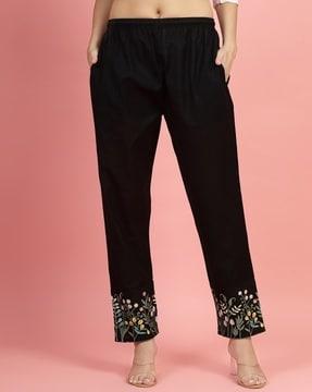 women floral print straight fit pants