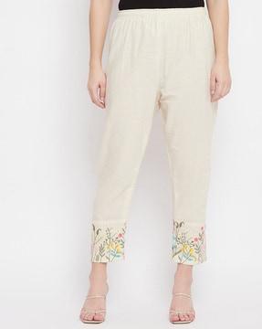 women floral print straight fit pants