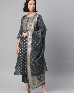 women floral print straight kurta set