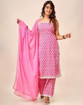 women floral print straight kurta set