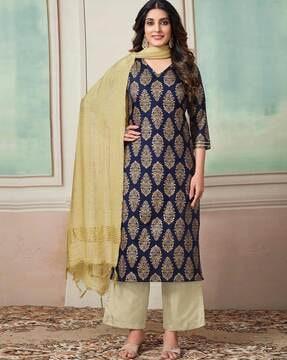 women floral print straight kurta set