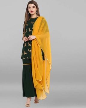 women floral print straight kurta set