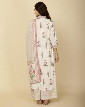 women floral print straight kurta set