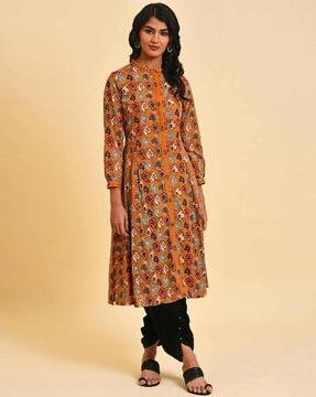 women floral print straight kurta set