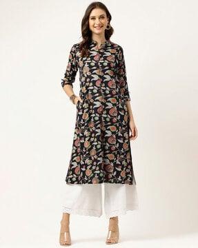 women floral print straight kurta