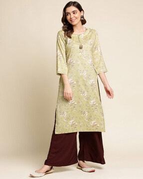 women floral print straight kurta