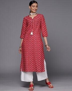 women floral print straight kurta