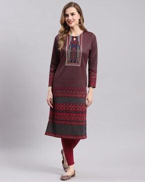 women floral print straight kurta