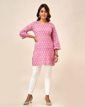 women floral print straight kurta