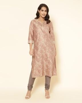 women floral print straight kurta