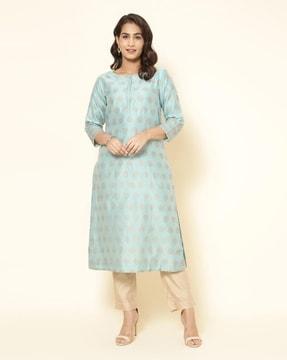 women floral print straight kurta