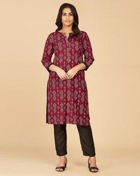 women floral print straight kurta