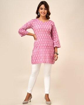 women floral print straight kurta